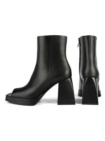 loft37 Skórzane botki w kolorze czarnym