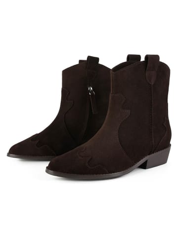 loft37 Leder-Cowboy-Boots in Braun