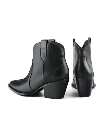loft37 Leder-Cowboy-Boots "West Valley City" in Schwarz