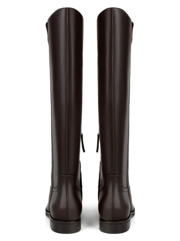 loft37 Skórzane kozaki "Asteroid Belt" w kolorze brązowym