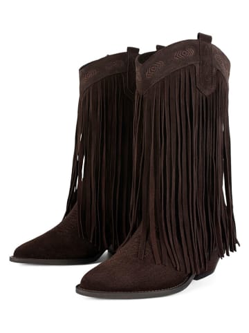 loft37 Leder-Cowboystiefel in Braun