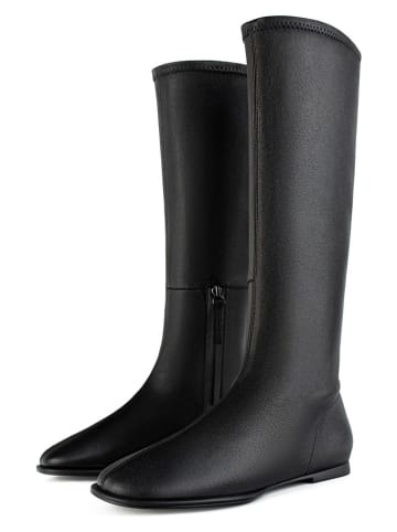 loft37 Leder-Stiefel in Schwarz