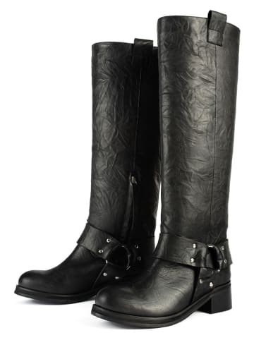 loft37 Leder-Stiefel in Schwarz