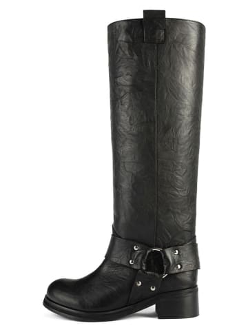 loft37 Leder-Stiefel in Schwarz