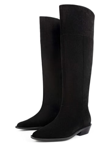 loft37 Leder-Stiefel in Schwarz