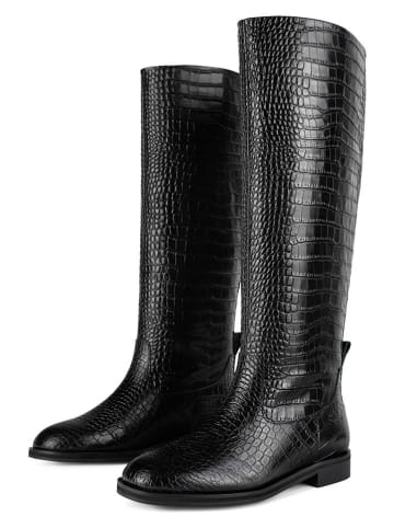loft37 Leder-Stiefel in Schwarz