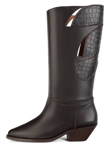 loft37 Leder-Cowboystiefel in Braun