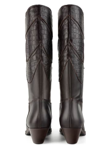 loft37 Leder-Cowboystiefel in Braun