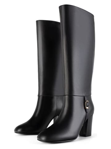 loft37 Leder-Stiefel in Schwarz