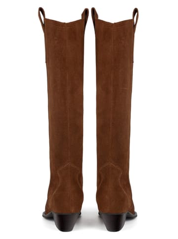 loft37 Skórzane kowbojki w kolorze jasnobrązowym