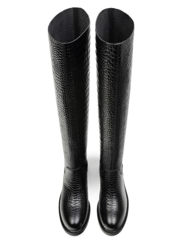 loft37 Leder-Stiefel in Schwarz