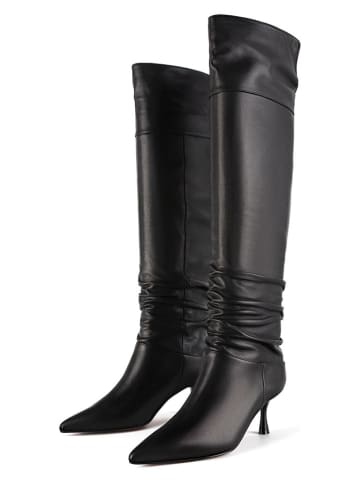 loft37 Leder-Stiefel in Schwarz