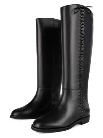 loft37 Leder-Stiefel in Schwarz