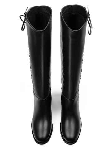 loft37 Leder-Stiefel in Schwarz