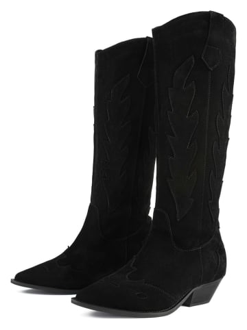 loft37 Leder-Stiefel "Route 66" in Schwarz