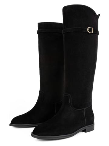 loft37 Skórzane kozaki w kolorze czarnym