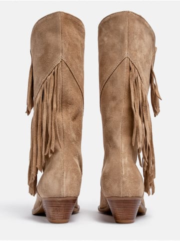 loft37 Skórzane kowbojki w kolorze jasnobrązowym