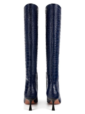 loft37 Leder-Stiefel in Dunkelblau