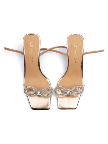 loft37 Leder-Sandaletten in Gold