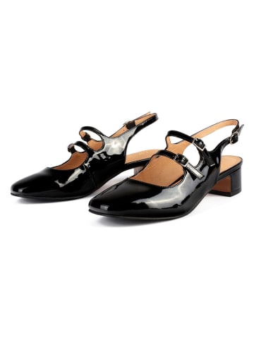 loft37 Leder-Slingpumps in Schwarz