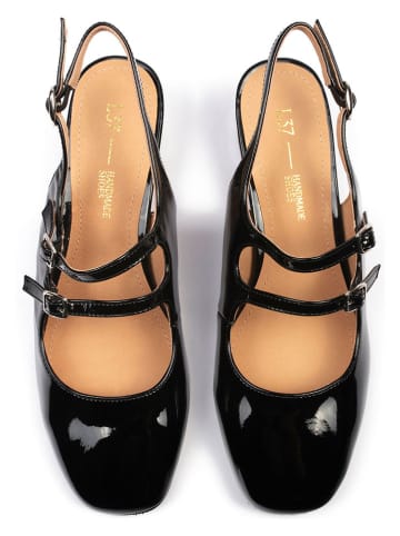 loft37 Leder-Slingpumps in Schwarz
