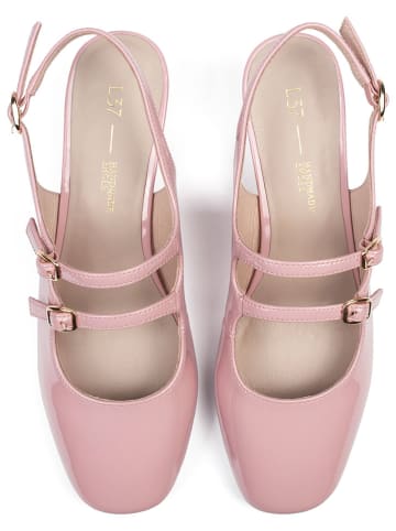 loft37 Skórzane czółenka w kolorze jasnoróżowym