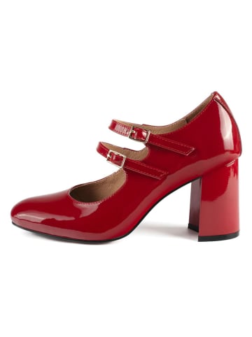 loft37 Leder-Spangenpumps "Fell This Way" in Rot