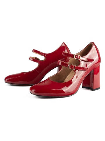 loft37 Leder-Spangenpumps "Fell This Way" in Rot