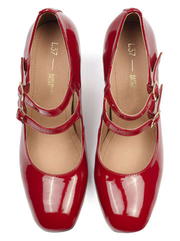 loft37 Leder-Spangenpumps "Fell This Way" in Rot