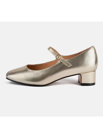 loft37 Leder-Spangenpumps "Fall in Love" in Gold