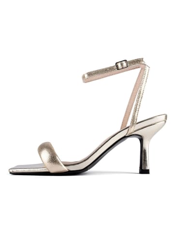 loft37 Leder-Sandaletten in Gold