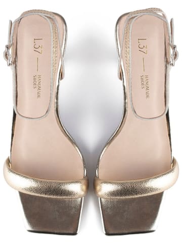 loft37 Leder-Sandaletten in Gold