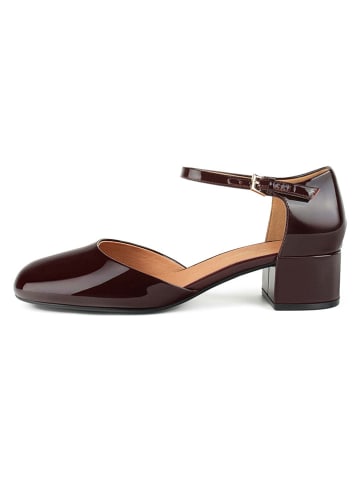 l37 Leder-Spangenpumps in Bordeaux
