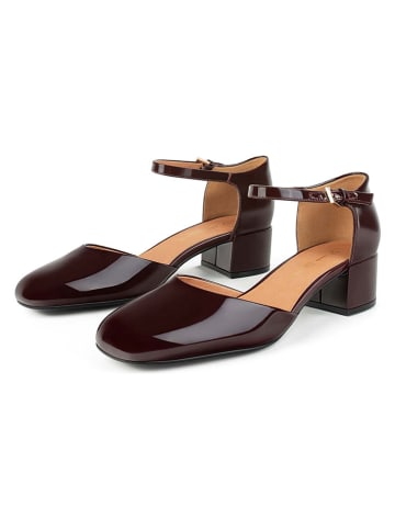 l37 Leder-Spangenpumps in Bordeaux