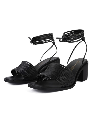 loft37 Leder-Sandaletten in Schwarz