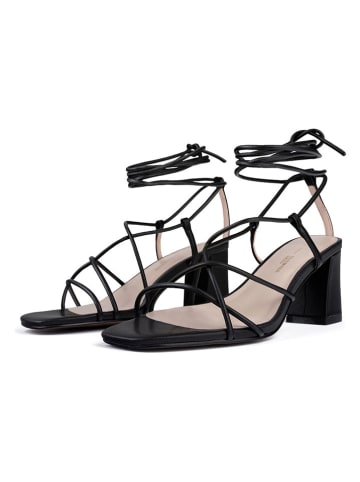 loft37 Skórzane sandały w kolorze czarnym