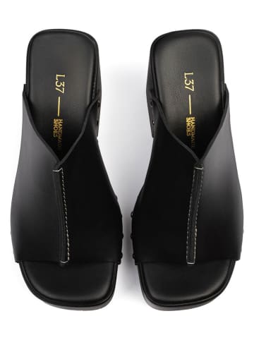 loft37 Leder-Pantoletten in Schwarz
