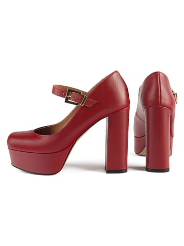 loft37 Leder-Spangenpumps in Rot