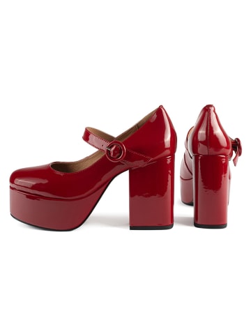 loft37 Leder-Spangenpumps in Rot