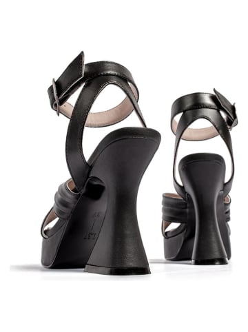 loft37 Leder-Sandaletten in Schwarz