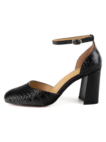 loft37 Leder-Spangenpumps in Schwarz