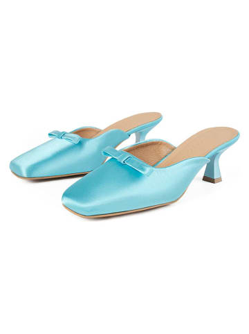 loft37 Klapki w kolorze turkusowym