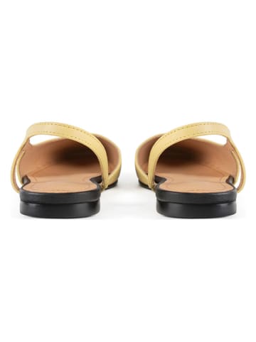 loft37 Leder-Slingballerinas in Gelb/ Schwarz