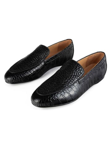 loft37 Leder-Mokassins in Schwarz