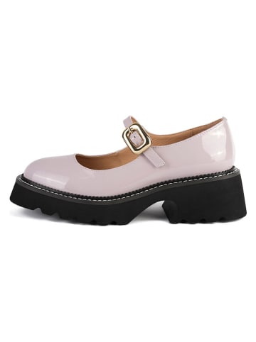 loft37 Skórzane czółenka w kolorze fioletowym