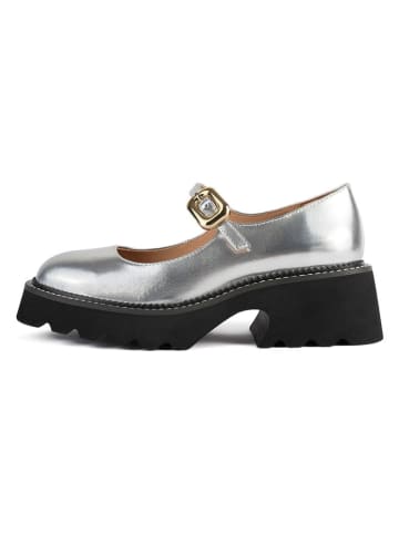 loft37 Leder-Pumps in Silber