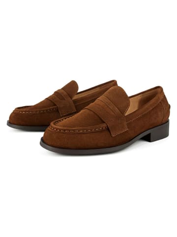 loft37 Leder-Mokassins in Camel