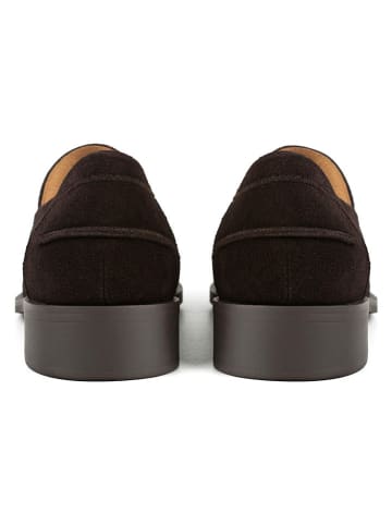 loft37 Skórzane mokasyny w kolorze brązowym