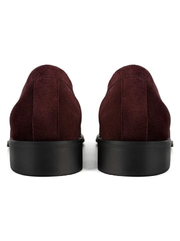 loft37 Skórzane mokasyny w kolorze bordowym