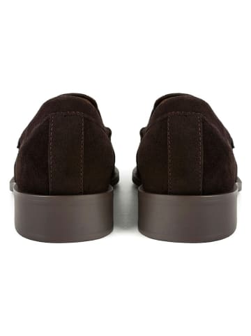 loft37 Skórzane mokasyny w kolorze brązowym